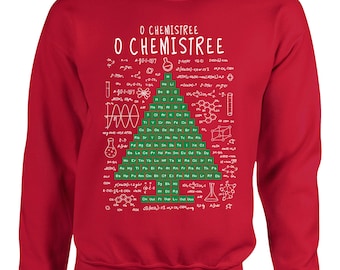 Peace Sign Festive Blocks Ugly Christmas Sweater Red Adult Crew Neck Sweatshirt