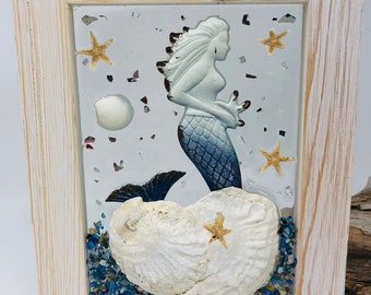 Mermaid Decor, Mermaid Wall Decor, Mermaids, Window Glass Art, Mermaid Art, Mermaid Wall Art, Maine Made, Made in Maine, Maine Art