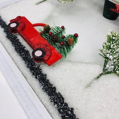 Red Truck, Red Truck Christmas, Red Truck Decor, shops Christmas Red Truck with Tree, Red Truck Holiday, Red Truck Wall Decor, Red Truck