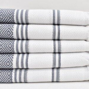 Small Bath Towels, Bridesmaid Gifts Personalized, 40"x18" Dark Gray-White Diamond Tea Towel, Kitchen Towel, Handmade Gift, Personalized Gift