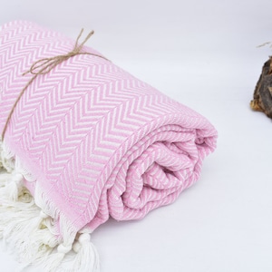 Monogram Blanket, Customized Throw Blankets, 91"x75" Pink Chevron Blanket, Turkish Blanket, Custom Blanket, Turkish Blanket Throw,