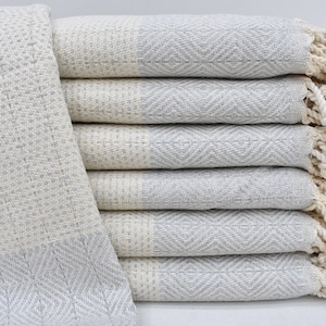 Spa Towel, Wedding Favors, 36&quot;x18&quot; Light Gray Diamond Dish towel, Turkish Hand Towel, Small Bath Towels, Boyfriend Gift, Valentines Gift,