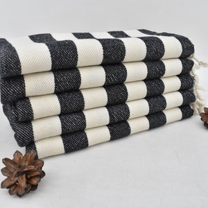 Wedding Favors, 44"x20" Black Dish towel, Spa Gift, Small Bath Towels, Personalized Hand Towel, Decorative Towel