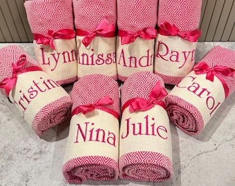 Turkish Beach Towel, Personalized Wedding Favors, Bachelorette Party Gifts, Housewarming Gift, Bridesmaid Gift Box, Custom Bath Towel