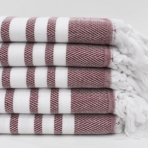 Burgundy Dish Towel, Turkish Hand Towel, 36x20, Fitness Towel, Hand Towel,Kitchen Towel, Towel, Small Towel, Tea Towel Dblg-TBlksrt-Pskr_077