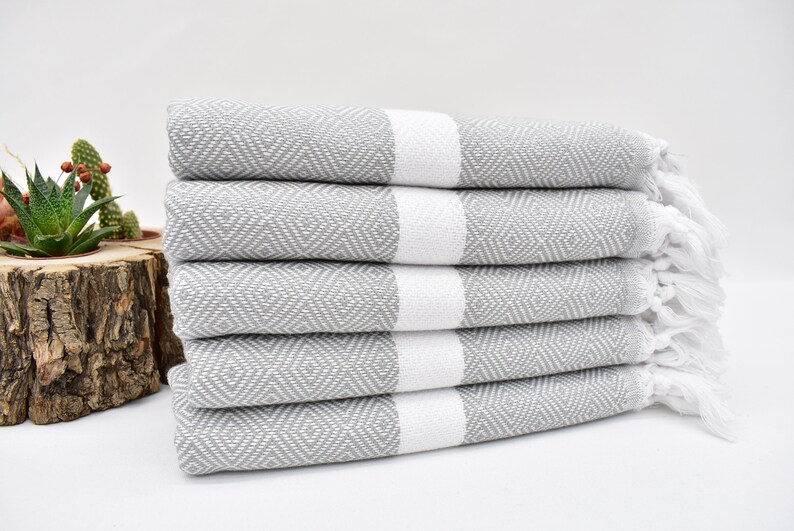 Hand Towel 40x18 Diamond Hand Towel Kitchen Towel Gray Etsy