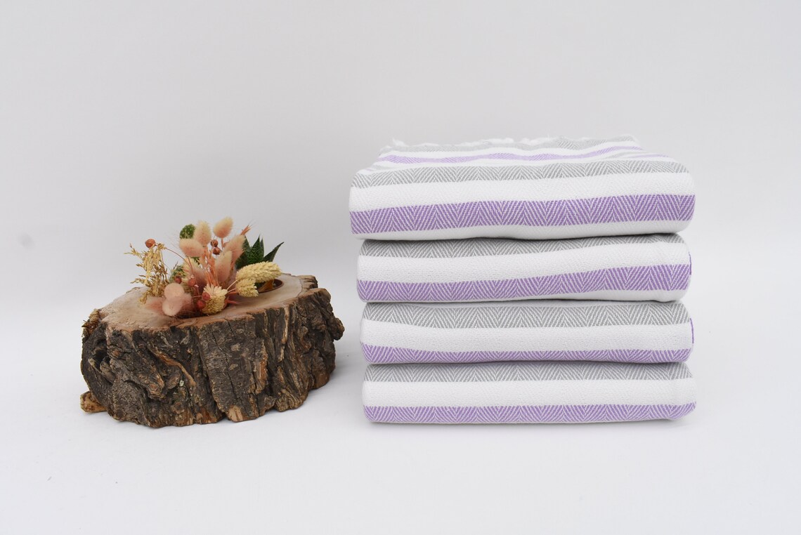 Purple and Gray Turkish Towel Beach Towel 64x40 Bath Towel Etsy