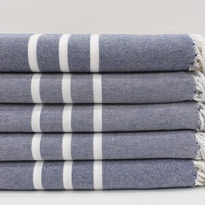 Turkish Bath Towel, Gift For Boyfriend, Cute Beach Towel, Bridesmaid Gifts, Yoga Towel, Custom Beach Towel, 70&quot;x40&quot; Navy Striped Towel,