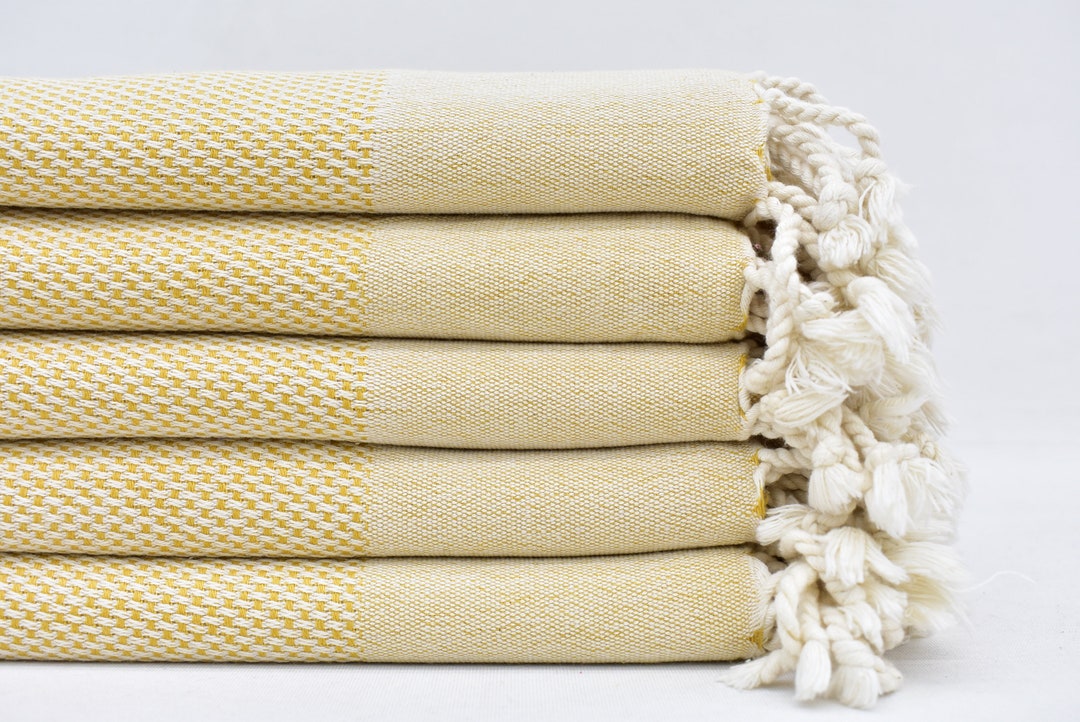 44x24 Mustard Polka Dot Tea Towel, Kitchen Towel, House Warming Gift