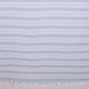 Turkish Beach Towel, 70"x40" Baby Blue Striped Towel, Turkish Bath Towel Set, Gift For Him, Home Decor Gifts, Gift For Boyfriend, image 9