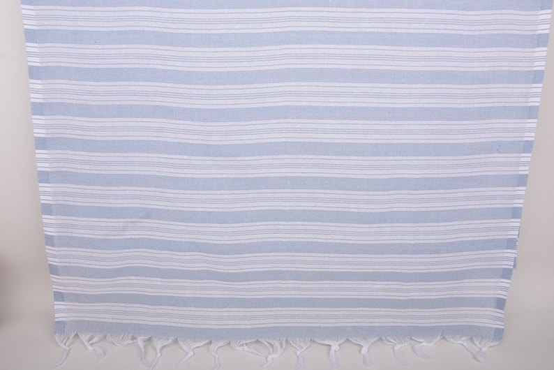 Turkish Beach Towel, 70"x40" Baby Blue Striped Towel, Turkish Bath Towel Set, Gift For Him, Home Decor Gifts, Gift For Boyfriend, image 9