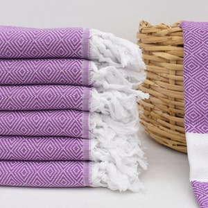 Purple Turkey Towel, Turkish Beach Towel, Wedding Towel, 70x40 inches-180x100 cm, Bathroom Towel, SPA Towel, Decorative Towel Dblg-Elms_070