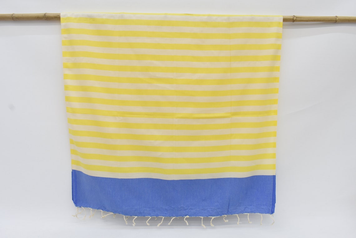 Blue and Yellow Towel Turkish Towel Beach Towel 70x40 Bulk Etsy