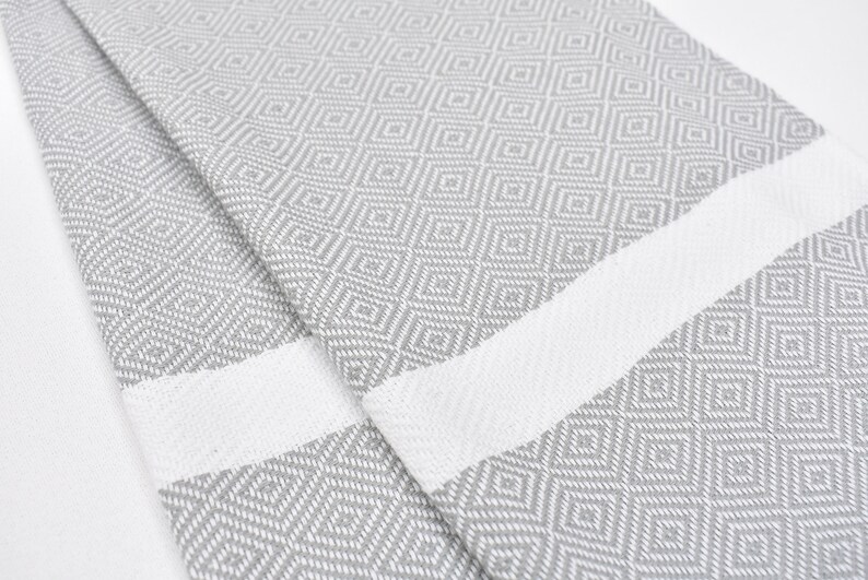 Hand Towel 40x18 Diamond Hand Towel Kitchen Towel Gray Etsy