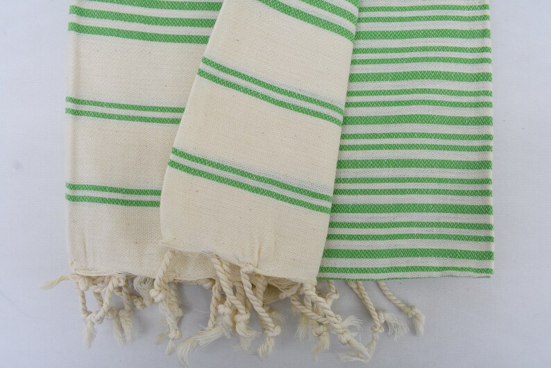 Organic Striped Towel 180x100 cm 70x40 Cotton Beach Towel Tablecloth Dblg-Trml Pool Towel Bathtowels Green Striped Turkish Towel