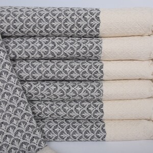 34&quot;x18&quot; Light Gray Floral Design Tea Towel, Decorative Towel, Personalized Dish Towel, Bathroom Towels, Turkish Hand Towel, Gift For Bride,