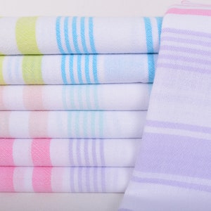 Turkish Bath Towel, 36&quot;x8&quot; Mint-Pink Striped Towel, Personalized Bridesmaid Gift, Welcome Wedding Gift, Wedding Gifts Towel,
