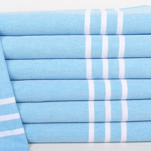 Best Friend Gift Ideas, Bridesmaid Gifts, Kitchen Towel, Girl Trip Party Favor, Turkish Hand Towel, 40&quot;x20&quot; Turquoise Striped Hand Towel,
