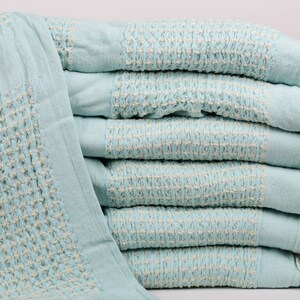 Personalized Gifts, 83&quot;x79&quot; Mint Waffle Blanket, Couch Throw Blanket, Extra Large Tablecloth, Personalized Blanket, Bachelorette Party Favor