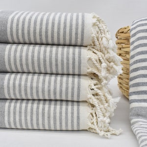 67"x40" Navy Striped Terry Towel, Beach Towel, Wedding Gifts Towel, Custom Gift, First Wedding Anniversary Gift, Birthday Gift,