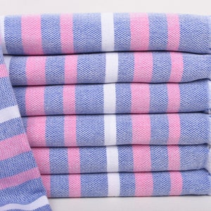 Lembrancinhas para despedida de solteira de solteiro, toalha de algodão rosa-azul marinho de 40 x 71 polegadas, toalha listrada, presentes para despedida de solteira, damas de honra,