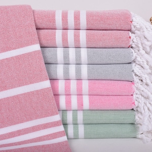 Bachelor Bachelorette Party Favors, Bridesmaid Gifts, 70&quot;x40&quot; Pink Striped Towel, Bridesmaid Proposal Gift, Turkish Beach Towel,