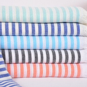 Custom Bath Towel, Home Decor Towel, Summer Gift, Custom Gift, Custom Beach Towel, Customized Turkish Towel, 70&quot;x40&quot; Mint-Green Striped Towe