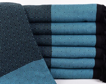 Personalized Blanket, Bachelorette Party Decorations, Decorative Blanket, Bachelorette Gifts, 99"x79" Turquoise Diamond Throw,