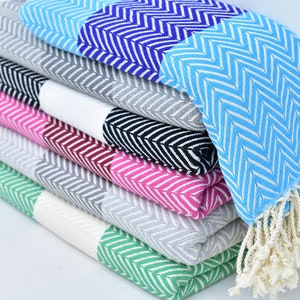 Presentes de decoração para casa, toalha sax azul-turquesa chevron de 70 "x 40", toalha de praia personalizada, presente de despedida de solteira, lembrancinha de despedida de solteira