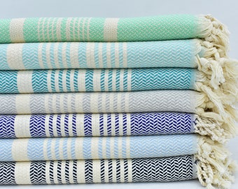 Turkish Towel, Turkey Towel, 70"x40" Organic Cotton Towel, Turquoise Towel, Beach Towel, Bath Towel, Party Towel, Kitchen Towel Osm-Hasr
