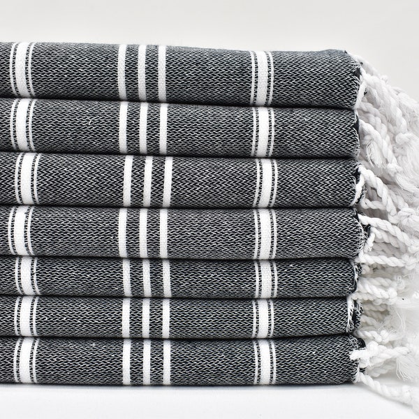 Black Hand Towel, Striped Towel, Turkish Hand Towel, Towel, Kitchen Towel, Small Towel, 24x40 , Tea Towel, Dish Towel Dblg-Sltn-Pskr_000