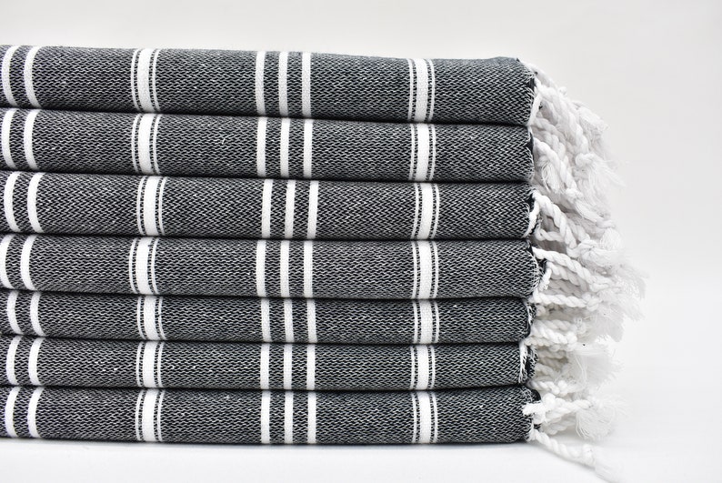 Black Hand Towel Striped Towel Turkish Hand Towel Towel Etsy