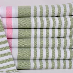 Toalha listrada rosa-verde-escuro de 67" x 36", toalha de presente para madrinha de casamento, presente para melhor amiga, lembrancinha de despedida de solteira, melhor presente de casamento, presentes de solteiro,