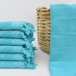 40&quot;x18&quot; Mint Striped Terry Tea Towel, Personalized Gifts, Monogram Kitchen Towel, Turkish Tea Towel, Gift For Him, Birthday Gift,