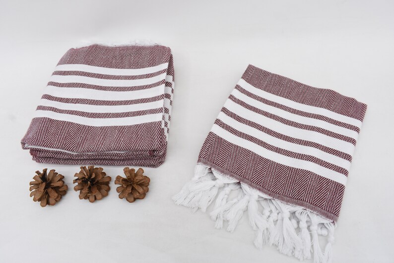 Muslin Cotton Turkish Towel in Burgundy