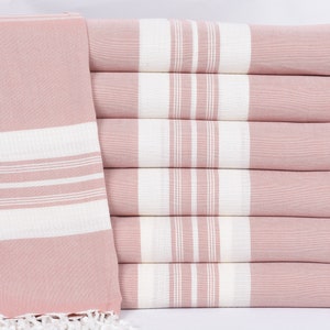 Toalha listrada rosa-claro de 152 cm x 96 cm, presente de Dia dos Namorados para ele, presentes de casamento personalizados, lembrancinhas para chá de panela, lembrancinhas para despedida de solteira