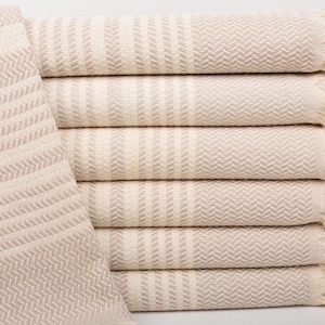 Striped Towel, Bachelorette Party Favors, 40x71 Inches Beige Cotton Towel, Custom Gift, Personalized Turkish Towel, Christmas Favors,