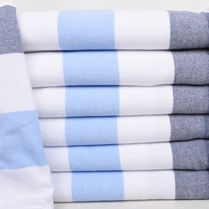 Bachelorette Party Gift, Bachelorette Party Gifts Bridesmaids, Bridal Shower Favors, 63&quot;x36&quot; Navy-White-Blue Striped Terry Towel