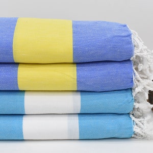4 pieces Turkish Blankets, Beach Blanket, Set Blanket, 86x66 inches, 220x160 cm, Striped Blanket, Blanket, Throw Blanket Dblg-KBrdr-Pk_682