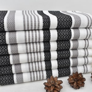 70&quot;x40&quot; Black-Dark Gray Striped Towel, Best Beach Towel, Christmas Favors, Custom Name Towel, Gift For Him, Turkish Towel, Personalized Towe