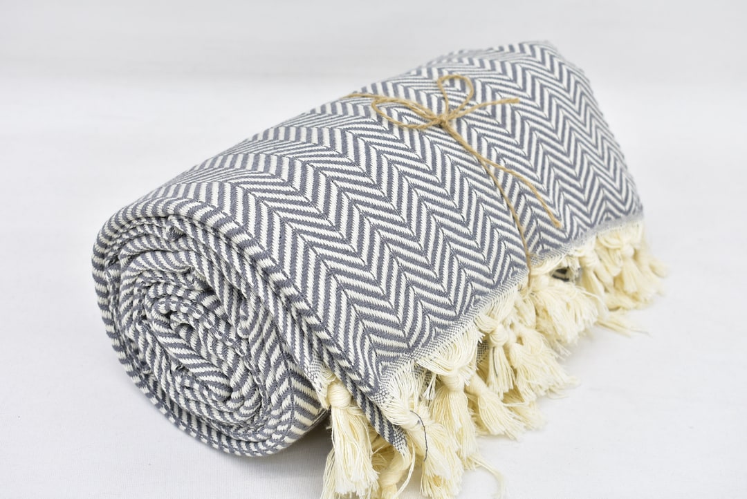 Turkish Blanket, Blanket, 78x86, Turkish Throw Blanket, Herringbone