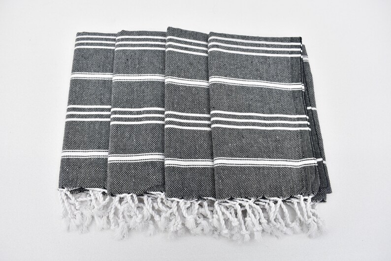 Black Hand Towel Striped Towel Turkish Hand Towel Towel Etsy