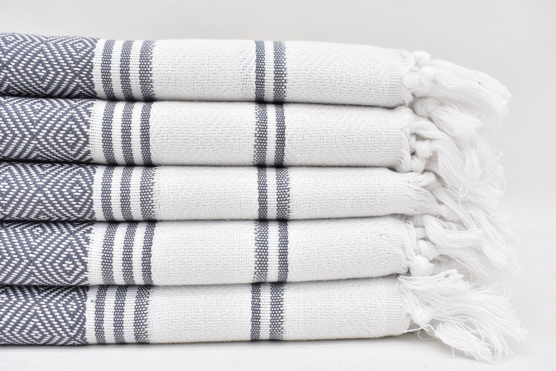 Small Bath Towels, Bridesmaid Gifts Personalized, 40x18 Dark Graywhite