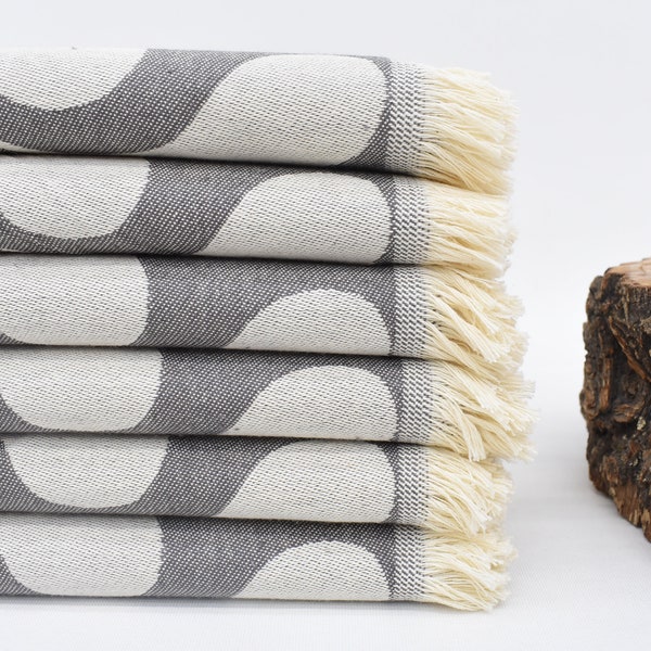 Turkish Hand Towel,28x20,Organic Hand Towel,Gray Patterned Hand Towel,70x50 cm,Soft Handmade Dish Towel,Small Tea Towel Wndr-Ktr-Pskr_082