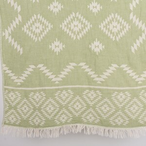 40&quot;x18&quot; Green Kilim Tea Towel, Personalized Wedding Gift For Couple, Turkish Hand Towel, Kitchen Towel, Turkish Towel Hand Towel, Gym Towel,
