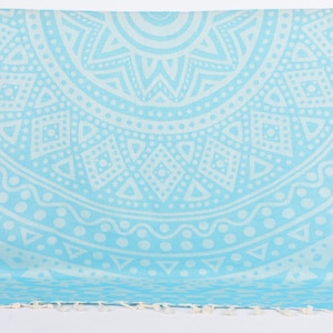 70&quot;x40&quot; Turquoise Round Pattern Towel, Monogram Beach Towel, Merry Christmas Gifts, Wedding Gifts Towel, Bachelorette Party Decorations,