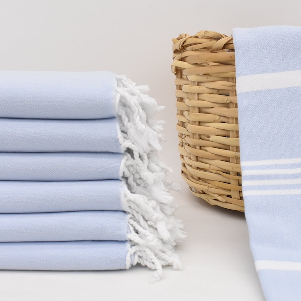 Turkish Beach Towel, Gift Towel, Bath Towel, 70x36, Peshtemal Towel, Baby Blue Handmade Towel, Soft Cotton Towel, Bathtowels Dblg-Akts_015