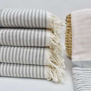 Personalized Bridesmaid Gift, Personalized Towel, Monogrammed Beach Towel, Bridal Gifts, 67&quot;x40&quot; Light Pink Striped Terry Towel,