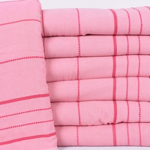 Throw Blanket, 99&quot;x79&quot; Pink Striped Blanket, Woven Blanket, Bachelorette Large Towel, Best Wedding Gift, Bridesmaid Gifts, Cotton Bedspread,
