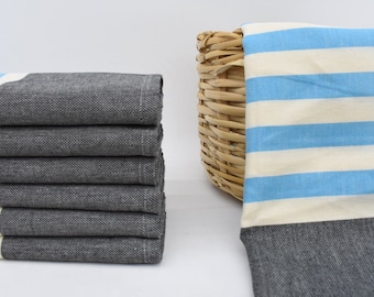 Handmade Striped Turkish Towel: 100% Cotton Peshtemal, 66x40